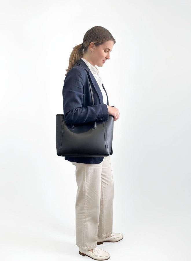 Eiyye Vegan Leather Tote Bag for Women Large Work Purse with Zipper Lightweight Shoulder Bag Stylish Office Handbag for Travel or Everyday Use - Image 5